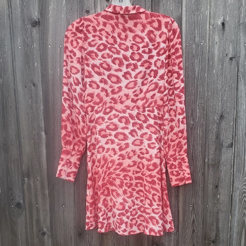 Kate Spade Panthera Red Animal Print Long Sleeve Dress